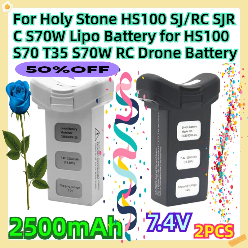 Drone Sjrc - Batteria Lipo 7.4V 2500mAh per Holy
