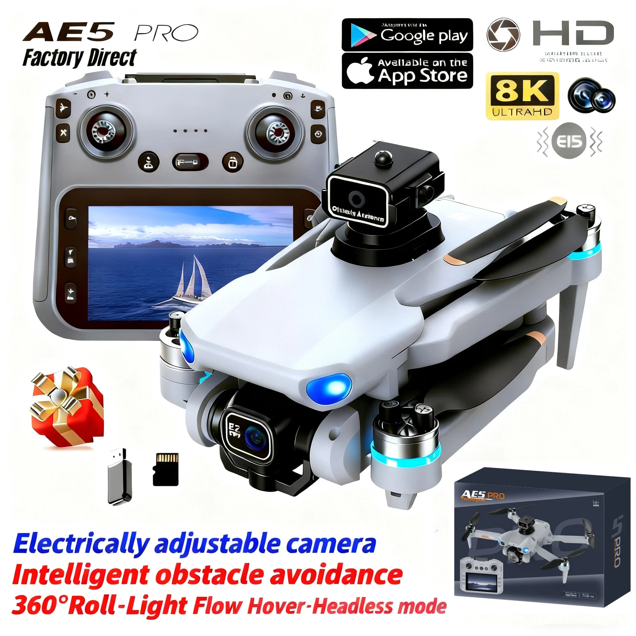 Drone Pro Rc Ufo - Drone AE5 Pro 8K HD con