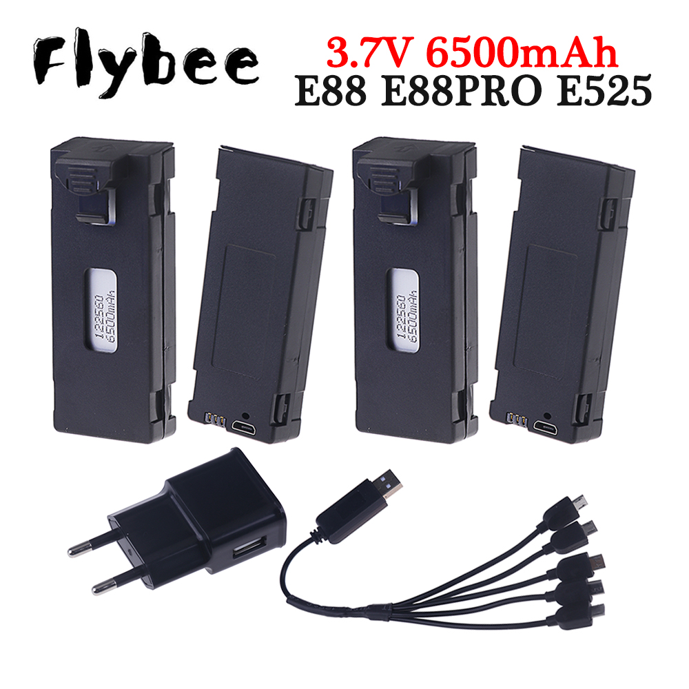 Drone E88 Rc Quadcopter - Batteria ricaricabile 3.7V 6500mAh un caricabatterie