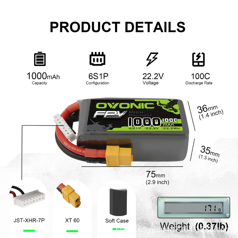 2 Pezzi Batteria LiPo OVONIC 1 - Drone Zll Rc recensione e prezzo